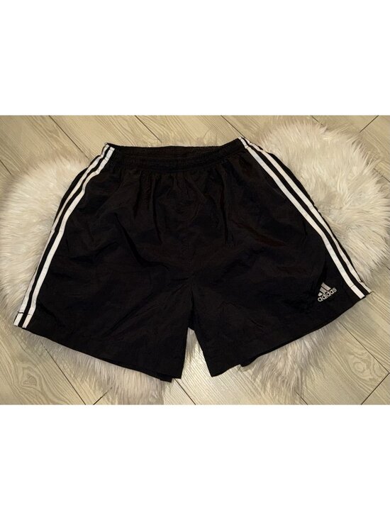 adidas Other - Vintage Vtg Adidas Mens Athletic Nylon Shorts Side Stripes L Large Black